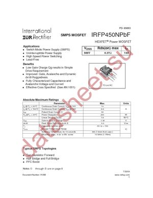 IRFP450NPBF datasheet  
